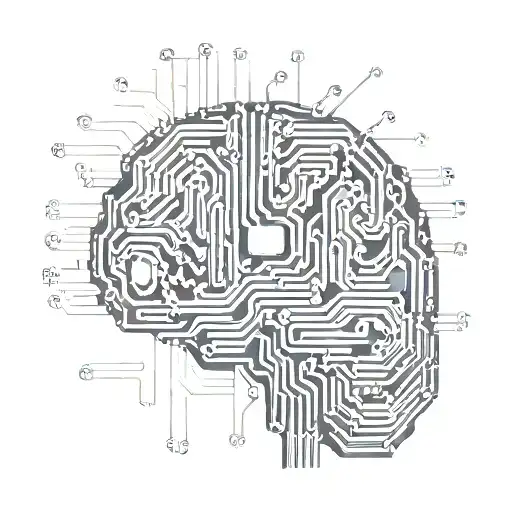 Brain Made Of Circuit Board Black