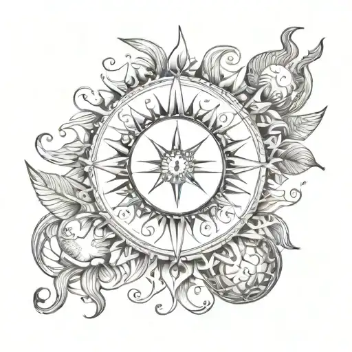 Tattoos For A Poet Who Likes The Sun And Moon In The Goldden Ratio Style