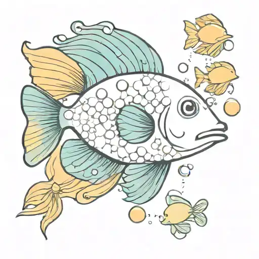 Pretty Fish With Bubble Crowns Symbolizing Royalty