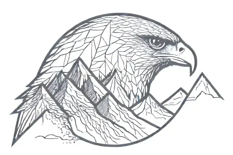 Mountain Line Inside Falcon Shape