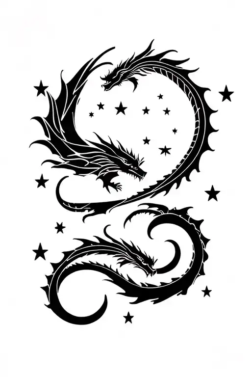 Dragons And Stars And Moon