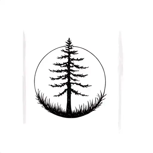 A Pine Tree In A Circle