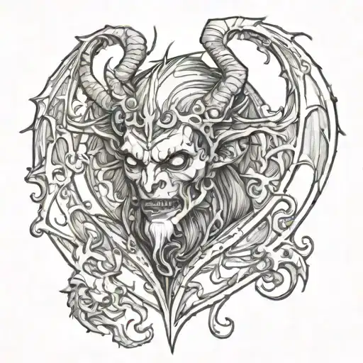 Medieval Gothic Drawing Demon