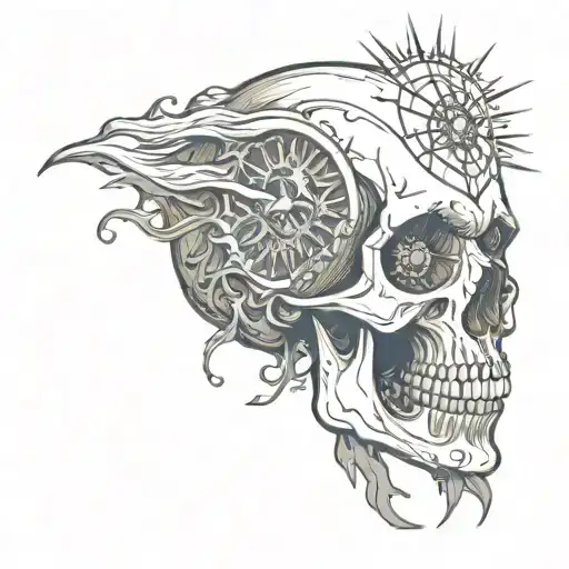 Skull Inside Of A Sun