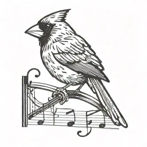Cardinal On Music Note