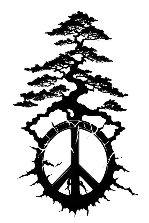 Peace And Lightining Storm And Time And Bonsai Tree