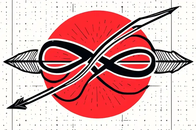 Sagittarius Bow And Arrow With Infinity Symbol As The Center Point