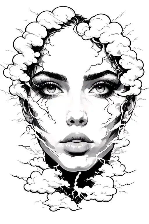 Thunder Storm Clouds Time Custom Face Incorporating Elements