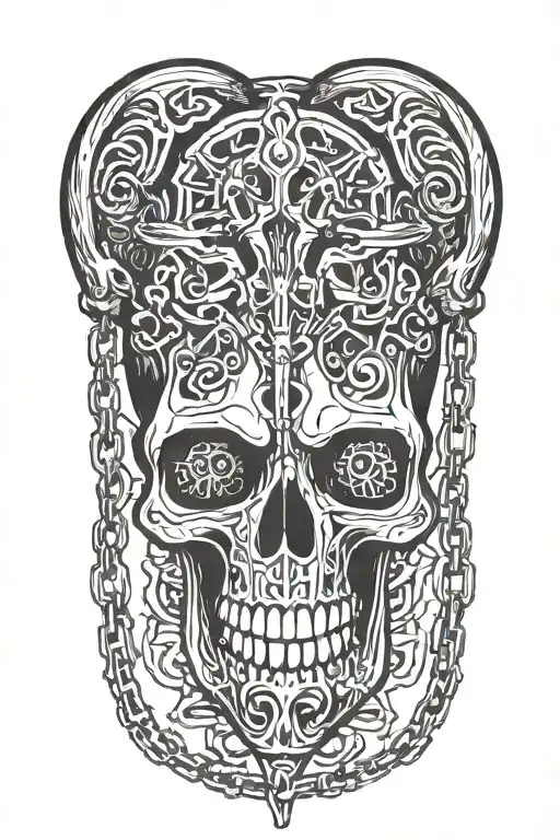 Chained Hart With Scull