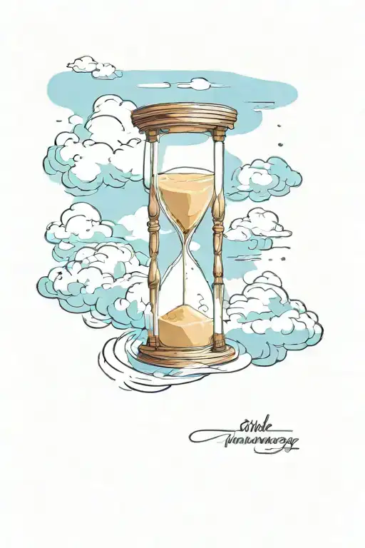 Hourglass With Sky In The Upper Part And Water In The Bottom