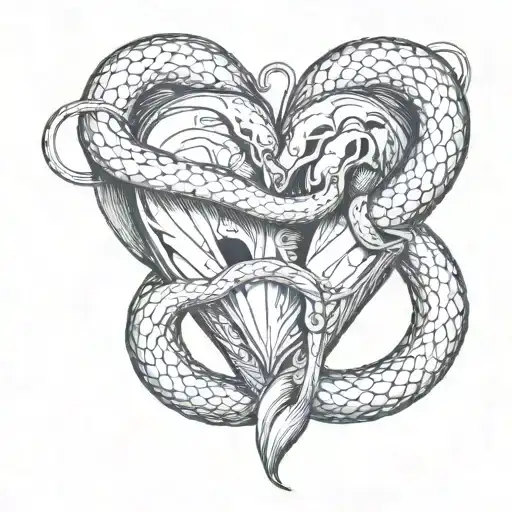 Heart And Snake Wrapped
