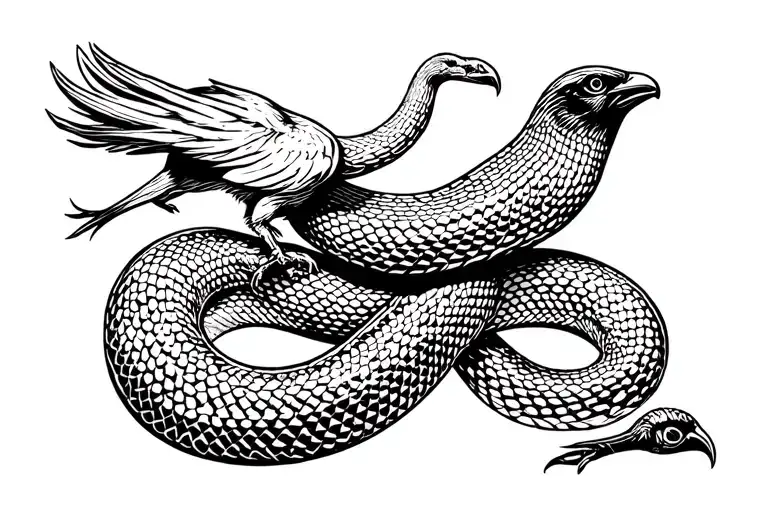 Snake And Crow Tramp Stamp