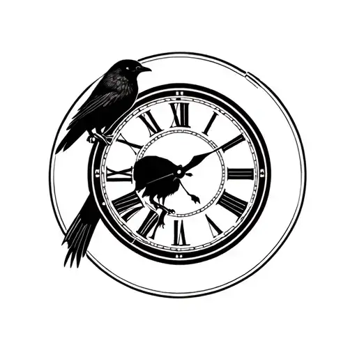 Pendulo Clock With Fine Line Crow