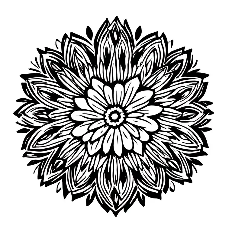 Floral Geometric Ornamental Flowers