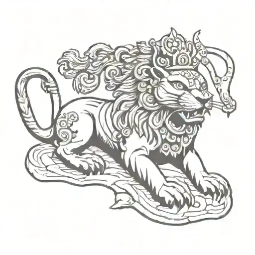 Mountain Temples Nepal Lion Crown Holding Sword
