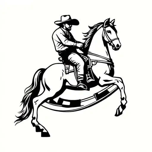 Cowboy On A Rocking Horse