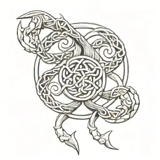Celtic Knot Of Eternal Love And Scorpion