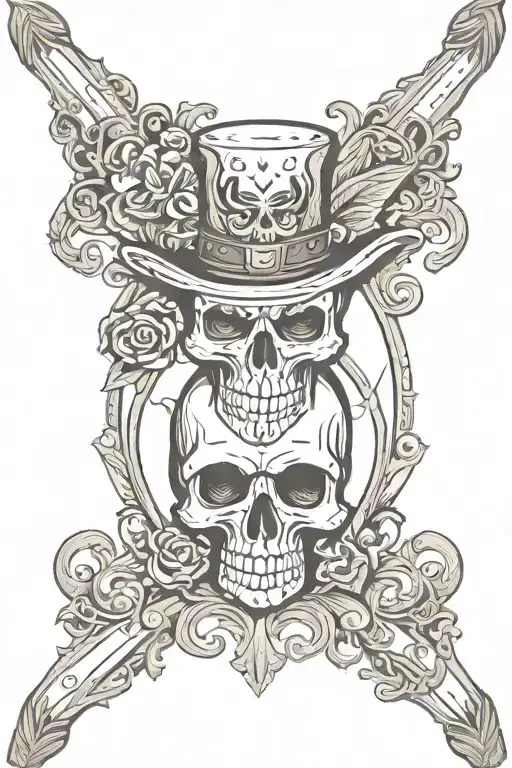 Western With Skull And Ace Of Spades