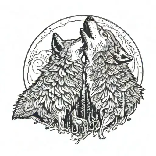 Two Wolf Howling