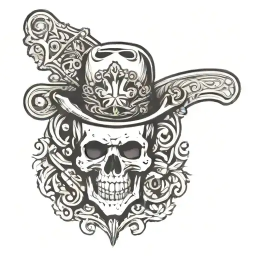 Western With Skull And Ace Of Spades
