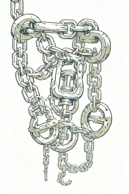 Shackles With Chains Which Is Going Up And Transforming Into Chemical Symbol