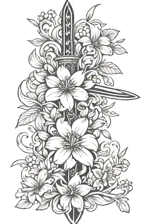 Kampilan Sword And Sampaguita Flower