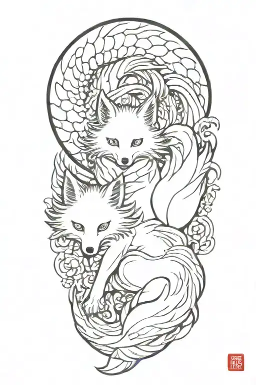 Horiyoshi Style Nine Tailed Fox