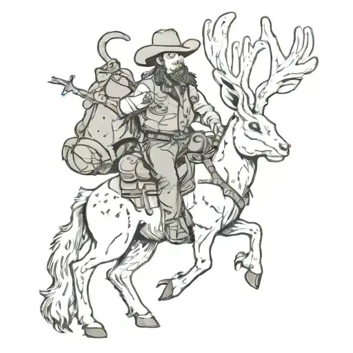 Cowboy Riding Jackalope