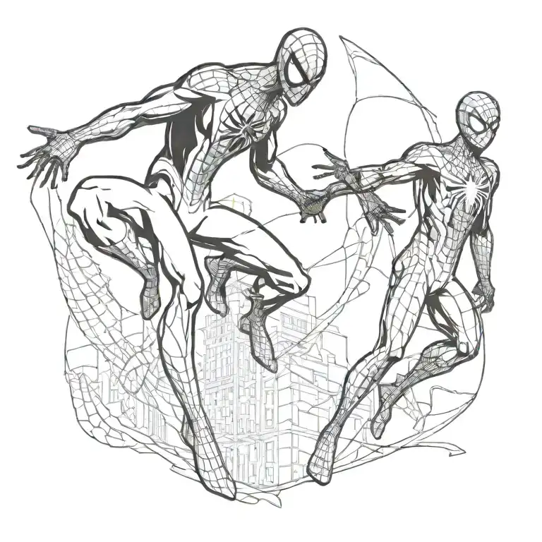 Spider Man And Miles Morales Both Wearing Black Spiderman Suits