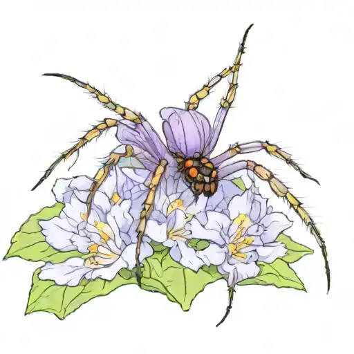 Spider On Shoulder It Should Crawl Down To Violets