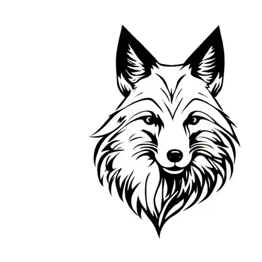 Bear And Fox Head Surrounded