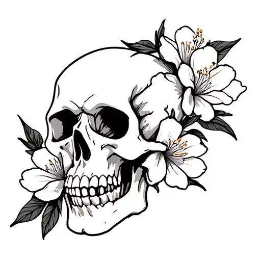 Skull Azalea Flower Surrounded