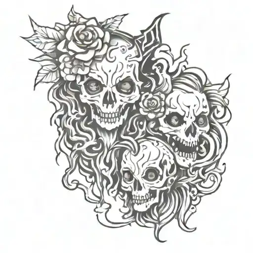 Best Friend Horror Tattoo Design Small