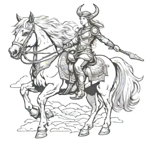 Valkyrie With Horse