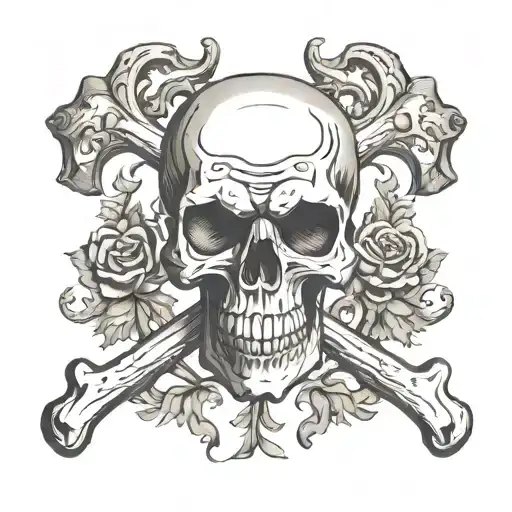 Skull And Cross Bone Cross