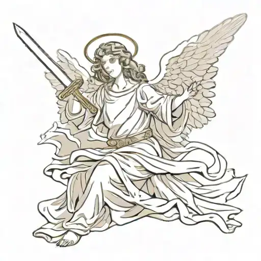 Angel Holding A Sword