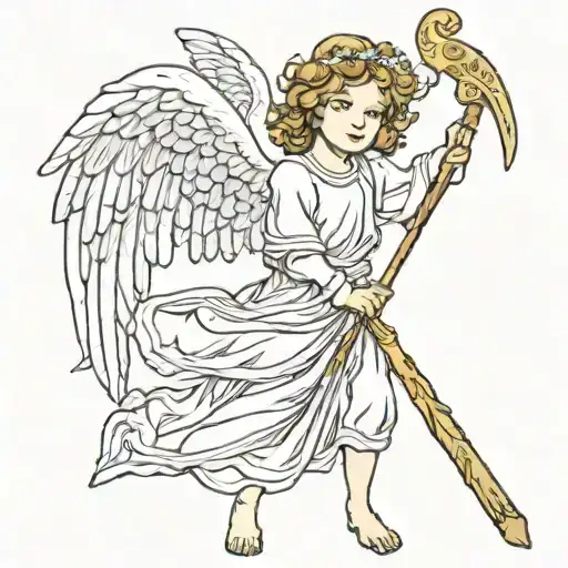 Angel Holding Spear