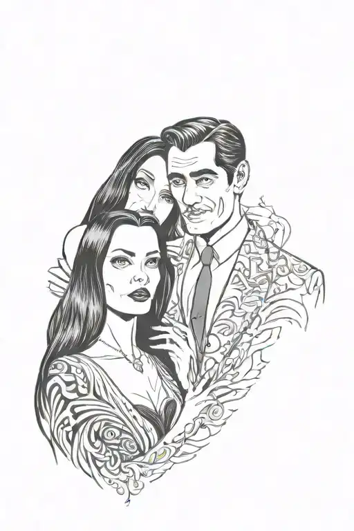Morticia And Gomez In Love