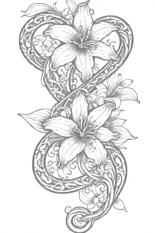 Infinity Symbol With Lilly Flower