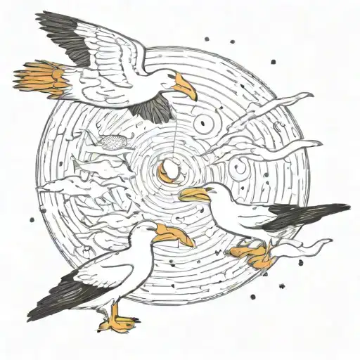 Two Albatross And Space Surrounded