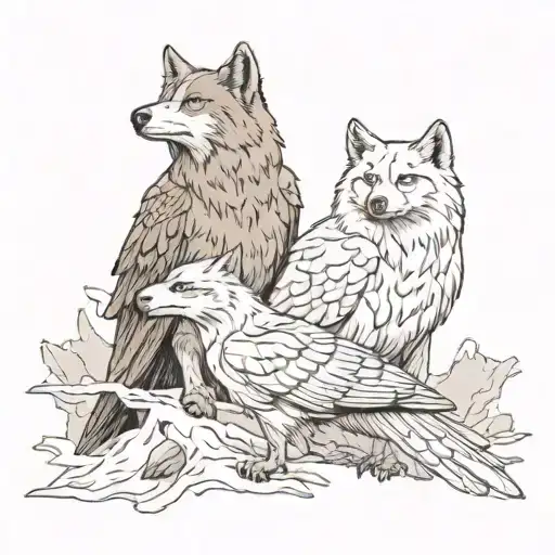 Wolf And Eagle