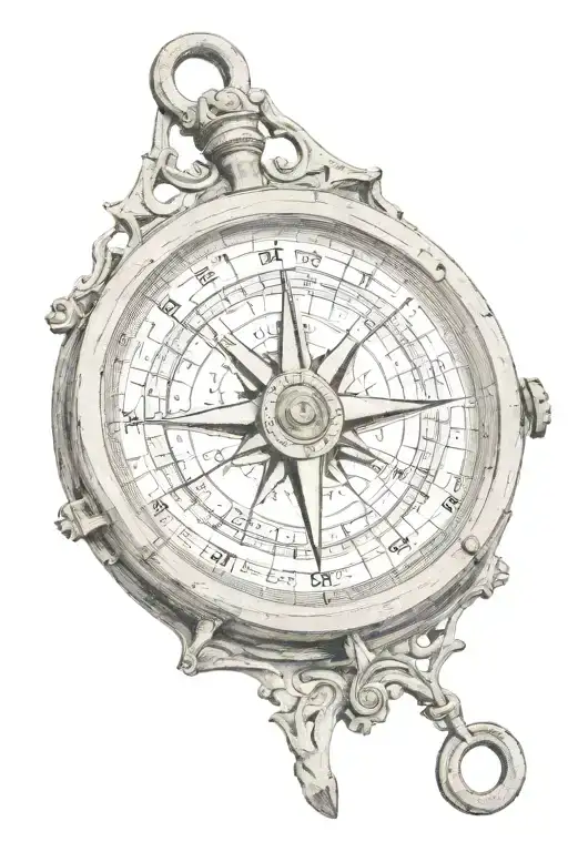 Vintage Roman Numeral Compass