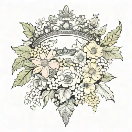 Aires Crown Surrounded By Bold Flowers