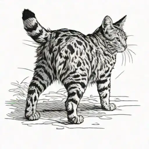 Cat Walking Away Looking Back