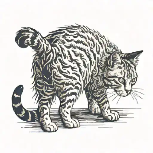 Cat Walking Down Parpth And Looking Over Its Shoulder