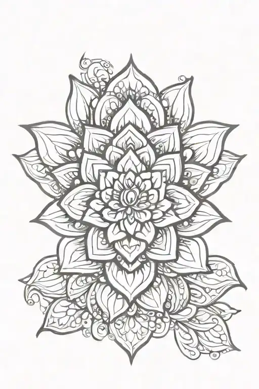 Mandala Lotus Flower Blooming