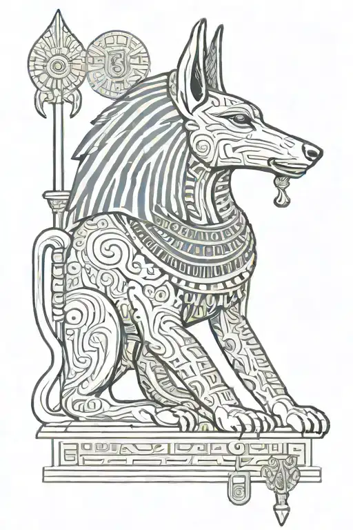 Anubis And Egyptian Elements