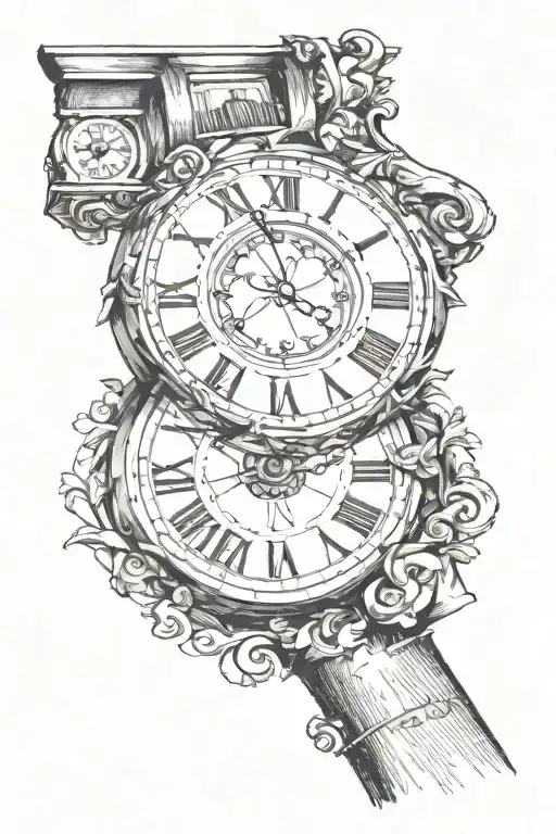 Roman Numerals And Clock Hand Reaching