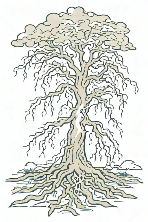 Noese Run For Hope With Lightning Coming Out With An Eyeball And Tree Roots