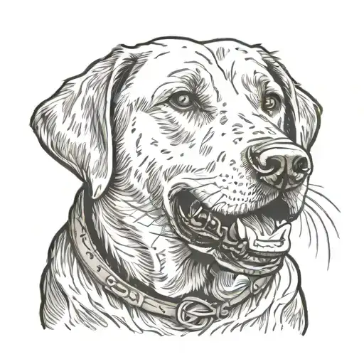 Labrador Dog With Open Mouth Medieval Style
